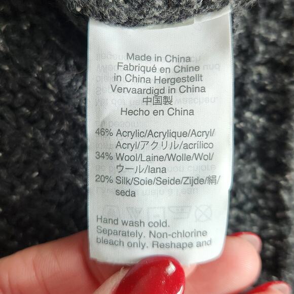 Madewell Pleat-Sleeve Pullover Sweater Ashland Slate XXS | Italian Yarn Silk - Picture 9 of 10